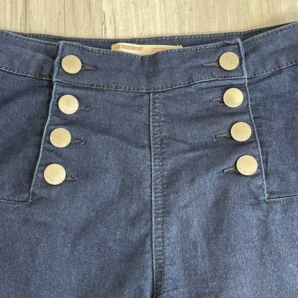No Boundaries Dark Blue Double Button Shorts Size 1 - Picture 6 of 9